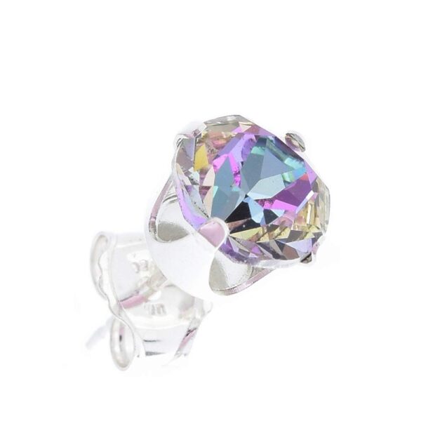 pewterhooter® Men’s single 925 Sterling Silver stud earring. Made with sparkling Manhattan Sunset crystal. Gift box. Made in the UK. Hypoallergenic & Nickle Free for Sensitive Ears.