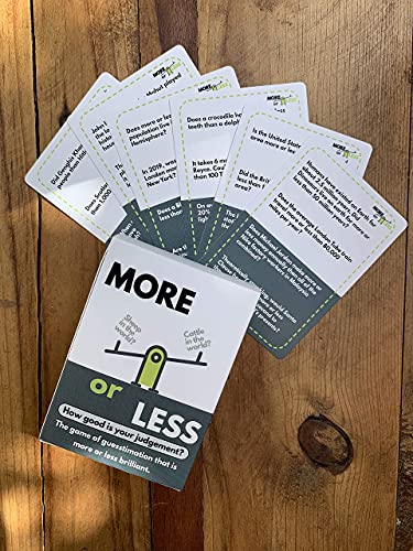 More or Less Original Edition Card Game - How Good Is Your Judgement? 2 Players + | Fun Family Card Games for Adults & Kids | Party Games for Kids Birthday, Travel Games, Gift for Boys and Girls - Image 6